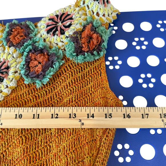 Edie Crochet Neck Sweater M Cottagecore Scandi Girl Coastal Boho - Picture 5 of 8